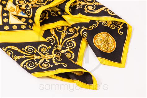 gianni versace scarf dots chiffon|Silk scarf Gianni Versace Gold in Silk .